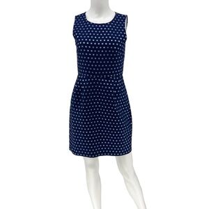 J Crew Navy Silver Polka Dot Mini Dress Size 2